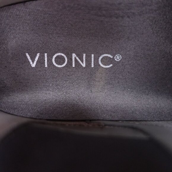 NWOB Vionic Evergreen Ankle Bootie Boots Sz 6 Gray Leather Pull On Cushioned - Picture 8 of 10